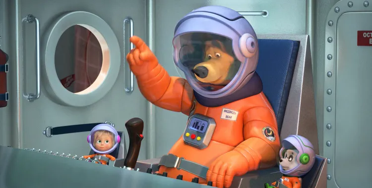 Детские песни про космонавтов. Песенка юных Космонавтов Маша и медведь. Маша и медведь юные космонавты. Маша космонавт.